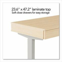 Brand new ✨ Essentials Deluxe Electric Sit-Stand 2-Column Workstation, 2 Desk Drawers, 47.2" X 23.6" X 29.7 To" 46.3", Natural/Light Gray ⭐ 9 Brand new ✨ Essentials Deluxe Electric Sit-Stand 2-Column Workstation, 2 Desk Drawers, 47.2" X 23.6" X 29.7 To" 46.3", Natural/Light Gray ⭐ -Essentials shop UOS60416CC 2