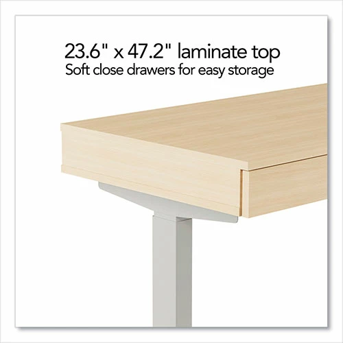 Brand new ✨ Essentials Deluxe Electric Sit-Stand 2-Column Workstation, 2 Desk Drawers, 47.2" X 23.6" X 29.7 To" 46.3", Natural/Light Gray ⭐ 5 Brand new ✨ Essentials Deluxe Electric Sit-Stand 2-Column Workstation, 2 Desk Drawers, 47.2" X 23.6" X 29.7 To" 46.3", Natural/Light Gray ⭐ - Image 3