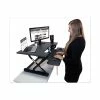 Best Sale 🎉 High Rise Height Adjustable Standing Desk With Keyboard Tray, 31w X 31.25d X 20h, Gray/Black ❤️ -Essentials shop VCTDCX710G