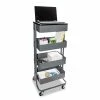 Discount 🎁 Multi-Use Storage Cart/Stand-Up Workstation, 15.25w X 11.25d X 18.5 To 39h, Gray 🥰 -Essentials shop VRTVF51025