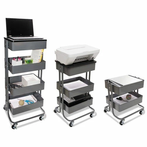 Discount ๐ Multi-Use Storage Cart/Stand-Up Workstation, 15.25w X 11.25d X 18.5 To 39h, Gray ๐ฅฐ 7 Discount ๐ Multi-Use Storage Cart/Stand-Up Workstation, 15.25w X 11.25d X 18.5 To 39h, Gray ๐ฅฐ - Image 5